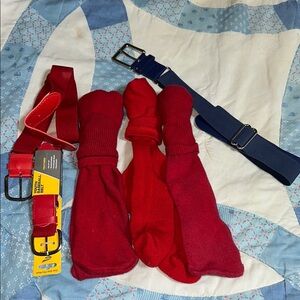 Red and Blue Y Belt & socks
